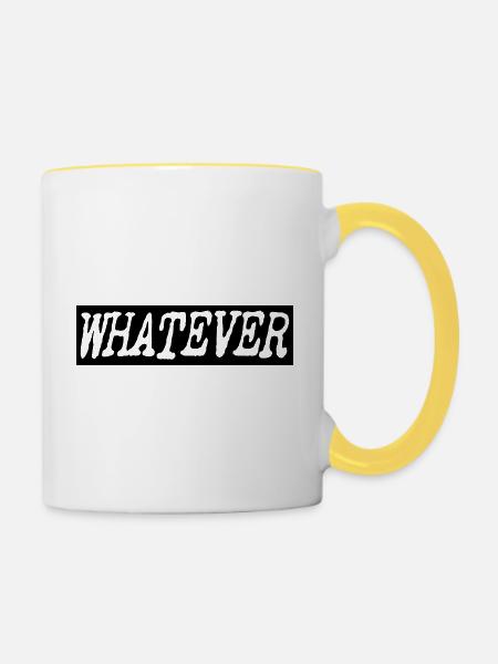 Whatever - Tasse zweifarbig - Weiß/Gelb
