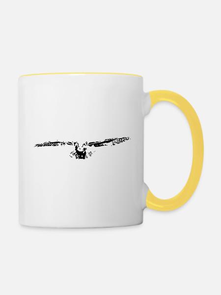 Owl - Tasse zweifarbig - Weiß/Gelb
