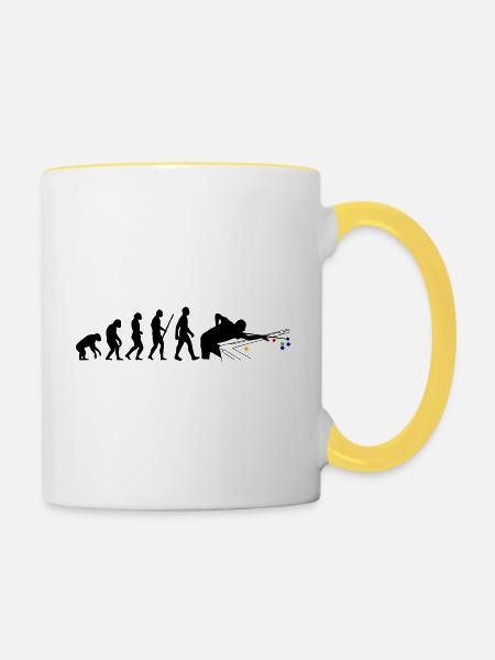 Snooker - Tasse zweifarbig - Weiß/Gelb