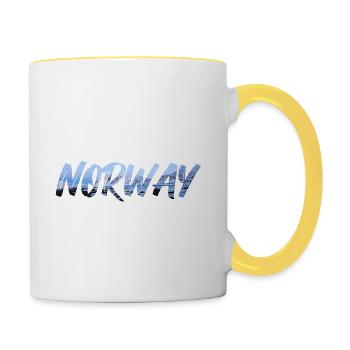Norway Mountain - Tasse zweifarbig - Weiß/Gelb - Rechts