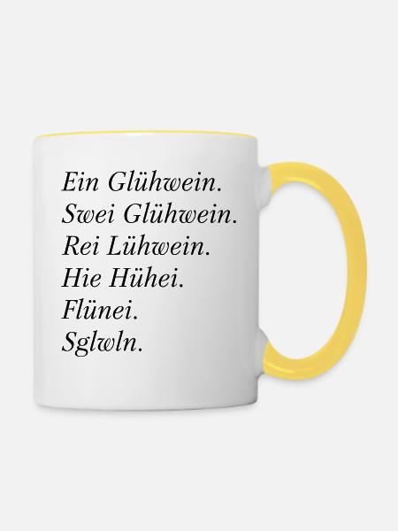 Glühwein Abend - Tasse zweifarbig - Weiß/Gelb