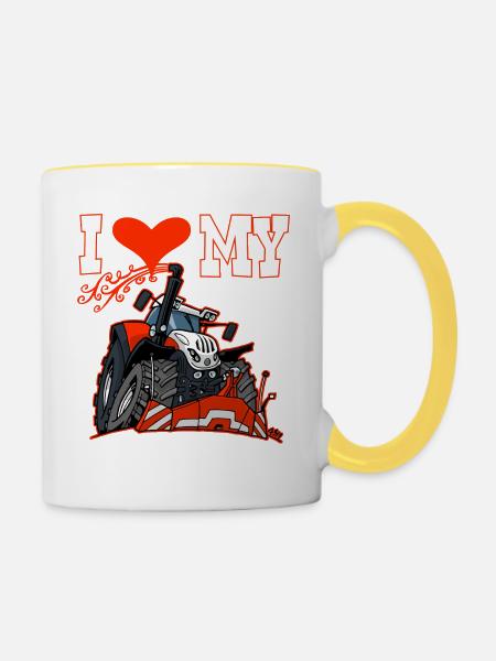 Ich liebe meine STEYR - Tasse zweifarbig - Weiß/Gelb