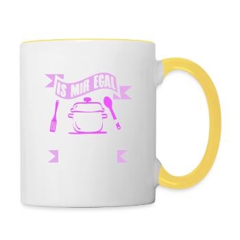 Is mir egal, ich koch das jetzt so! - Tasse zweifarbig - Weiß/Gelb - Rechts