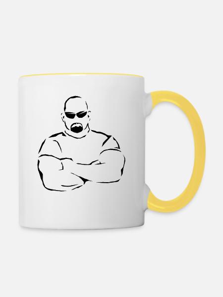 Da Bouncer - Schwarz - Tasse zweifarbig - Weiß/Gelb