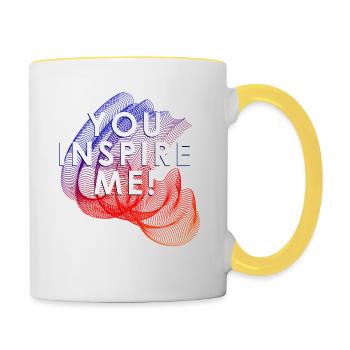 you inspire me - Mug contrasté - blanc/jaune - Droite