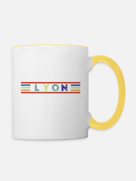 LYON - Tasse zweifarbig - Weiß/Gelb
