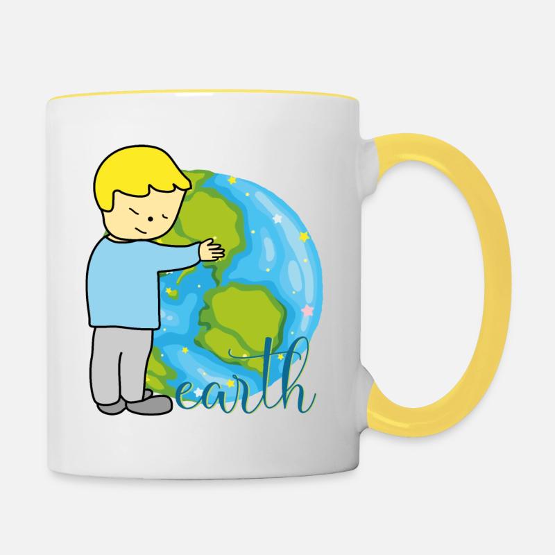 Paix de la Terre - Mug contrasté - blanc/jaune