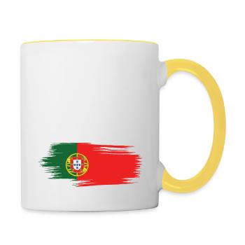Je Peux Pas J'me Barre Au Portugal Vacances - Mug contrasté - blanc/jaune - Droite