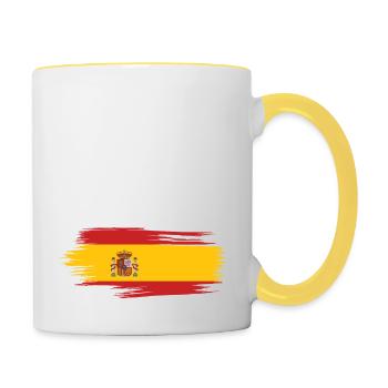 Je Peux Pas J'me Barre Au Espagne Vacances - Mug contrasté - blanc/jaune - Droite