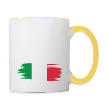Je Peux Pas J'me Barre Au Italie Vacances - Mug contrasté - blanc/jaune - Droite