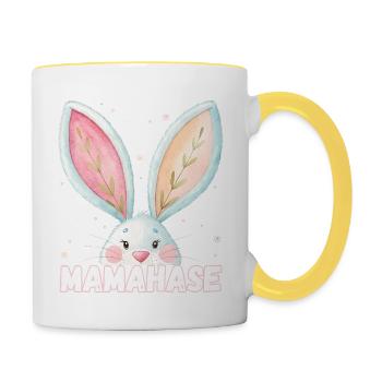 Mamahase Mama Kosename - Tasse zweifarbig - Weiß/Gelb - Rechts