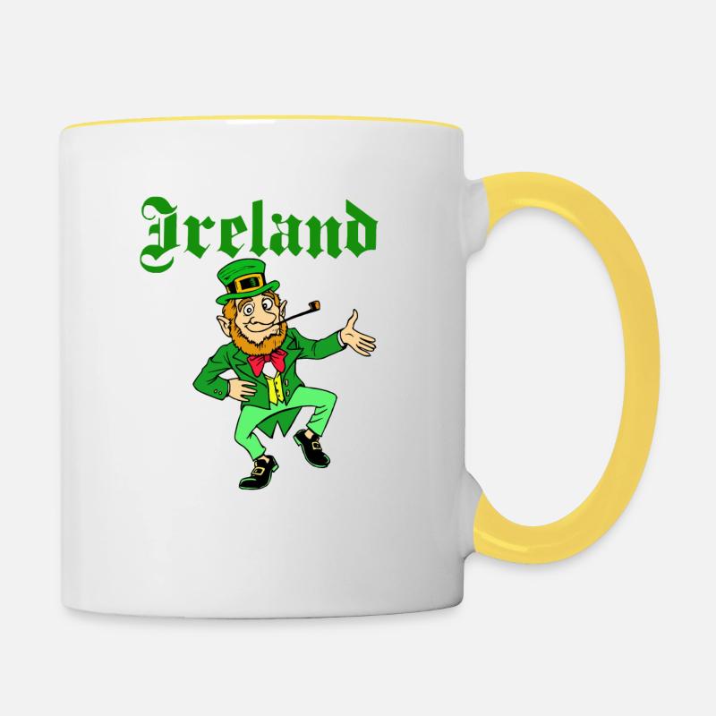 Ireland St Patrick Leprechaun - Contrasting Mug - white/yellow
