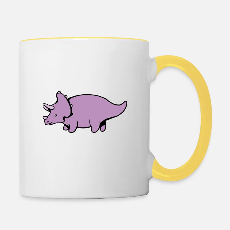 Triceratops - Mug contrasté - blanc/jaune