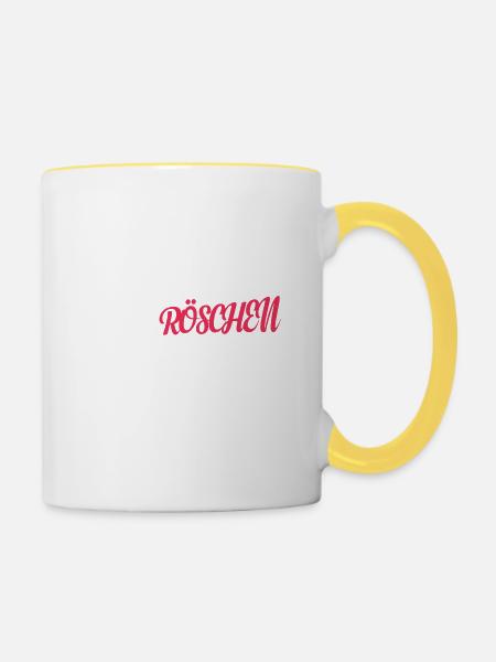 Zornröschen Märchen Dornröschen Wütend Geschenk - Tasse zweifarbig - Weiß/Gelb