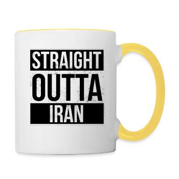 Straight Outta Iran! - Contrasting Mug - white/yellow - Right
