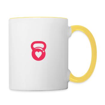 KETTLE BELLE Love Training Sport Studio - Contrasting Mug - white/yellow - Right