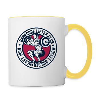 Haltérophiles Sport Fitness Lifestyle Sport fer - Mug contrasté - blanc/jaune - Droite