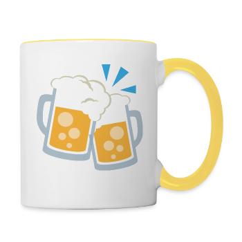 bier krüge - Tasse zweifarbig - Weiß/Gelb - Rechts