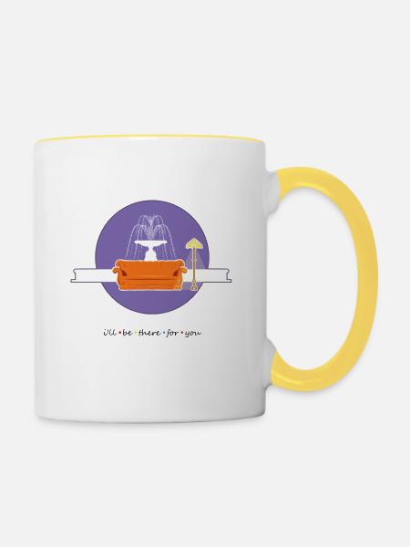 Freunde - Tasse zweifarbig - Weiß/Gelb