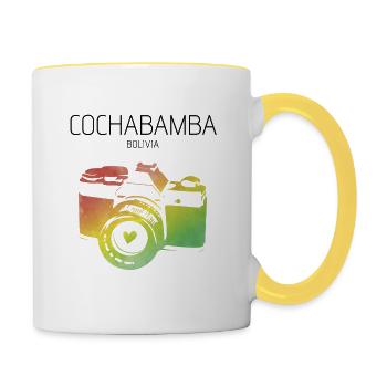 Bolivien, Cochabamba - Tasse zweifarbig - Weiß/Gelb - Rechts