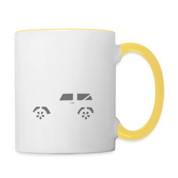 4x4 Geländewagen Geschenkidee - Tasse zweifarbig - Weiß/Gelb - Rechts