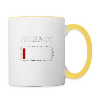 Batterie vide Patience brossé - Mug contrasté - blanc/jaune - Droite