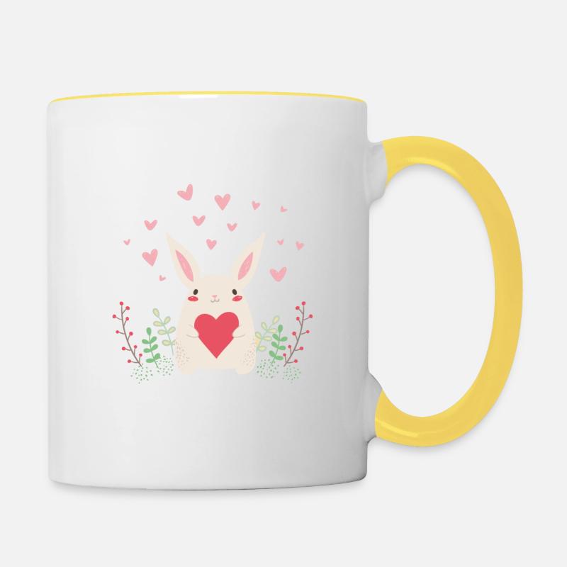 Hasenliebe - Mug contrasté - blanc/jaune