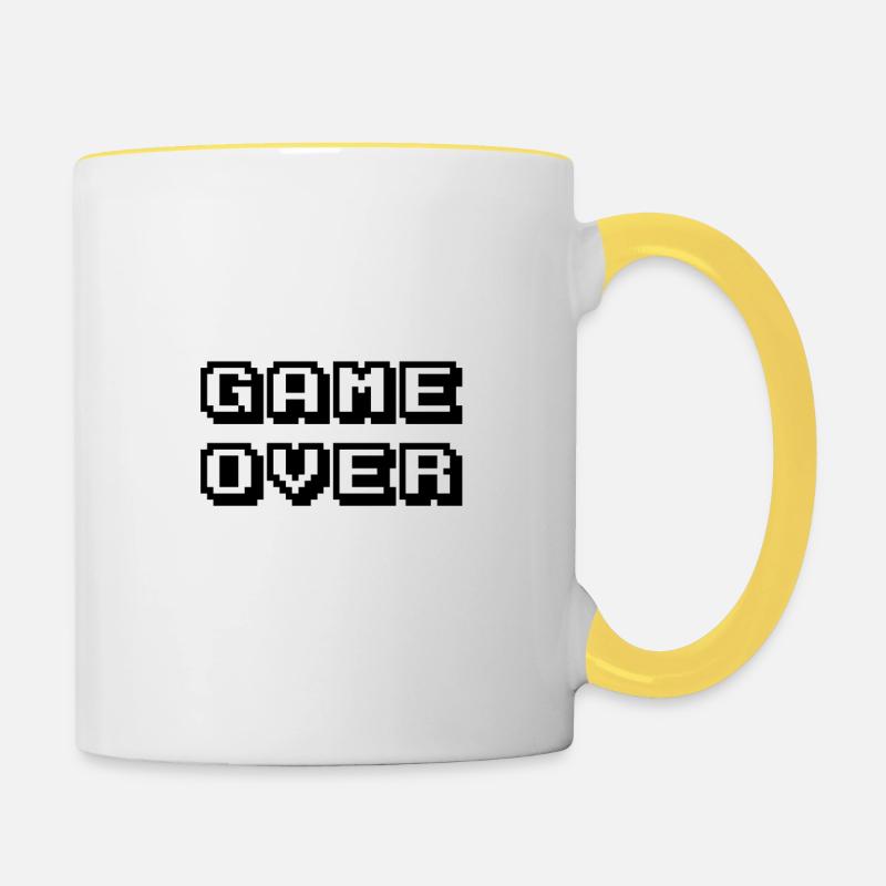 Arcade Game Over Black - Contrasting Mug - white/yellow
