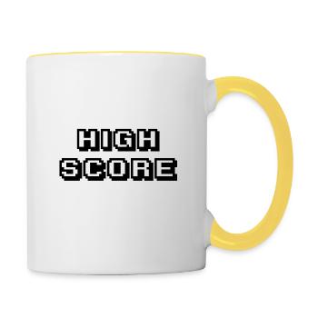 Arcade noir High Score - Mug contrasté - blanc/jaune - Droite