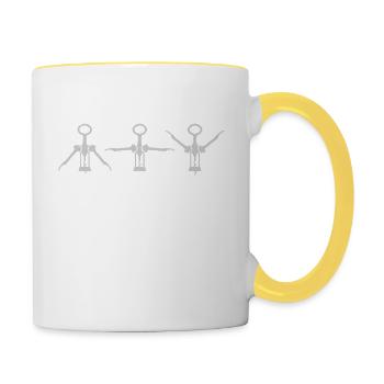 Mein Lieblingssport! Wein Aerobic / Wein Training - Tasse zweifarbig - Weiß/Gelb - Rechts