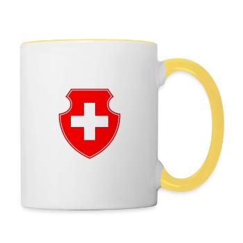 Schweiz - Tasse zweifarbig - Weiß/Gelb - Rechts