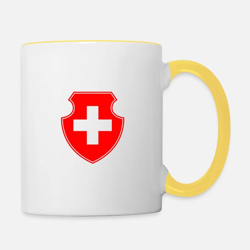 Suisse - Mug contrasté - blanc/jaune