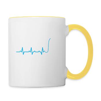 Heartbeats Amour Rap Artiste T-shirt - Mug contrasté - blanc/jaune - Droite