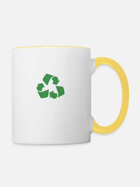 recycle - Tasse zweifarbig - Weiß/Gelb