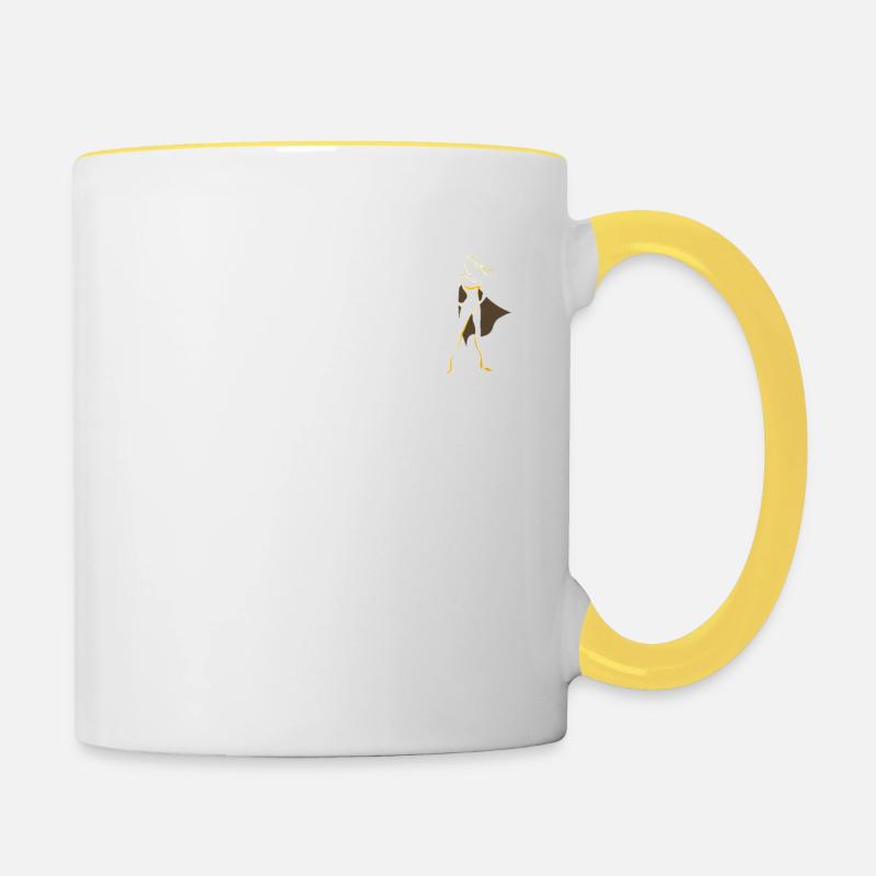 Evolution to the Superheroine T-Shirt Gift Power - Contrasting Mug - white/yellow