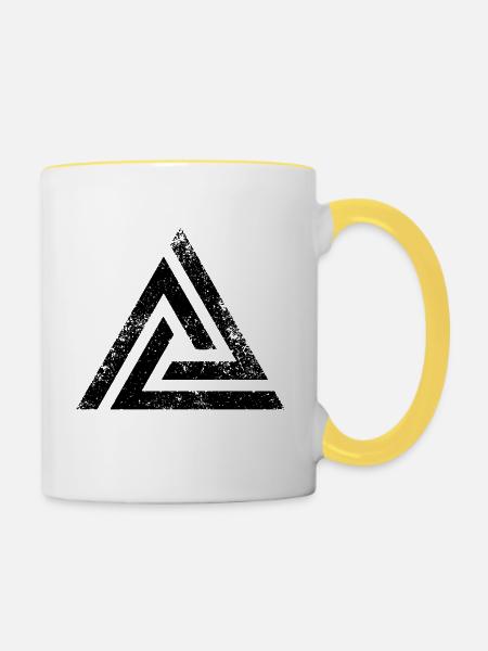TRIANGLES DREIECKE GRUNGE - Tasse zweifarbig - Weiß/Gelb