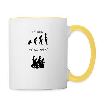 Evolution of Man by Riot - Contrasting Mug - white/yellow - Right