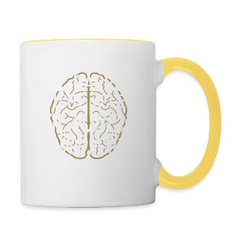 Du darfst nicht alles glauben, was du denkst! - Tasse zweifarbig - Weiß/Gelb - Rechts