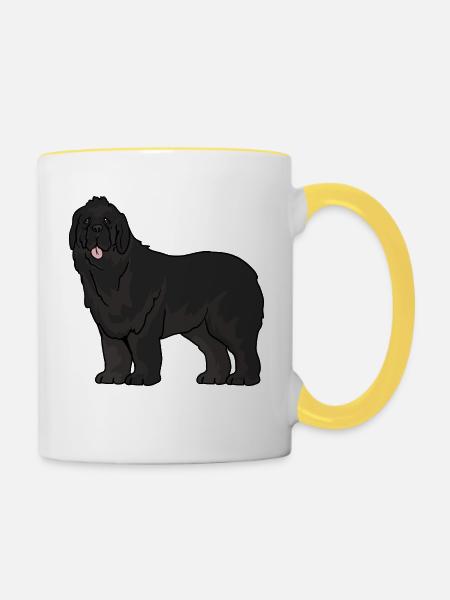 Neufundländer Hund - Tasse zweifarbig - Weiß/Gelb