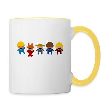Sensibilisation à l'autisme T-shirt cadeau - Mug contrasté - blanc/jaune - Droite