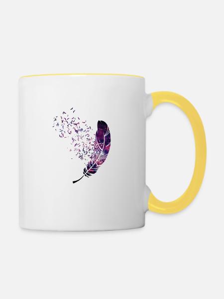Federleicht - Tasse zweifarbig - Weiß/Gelb