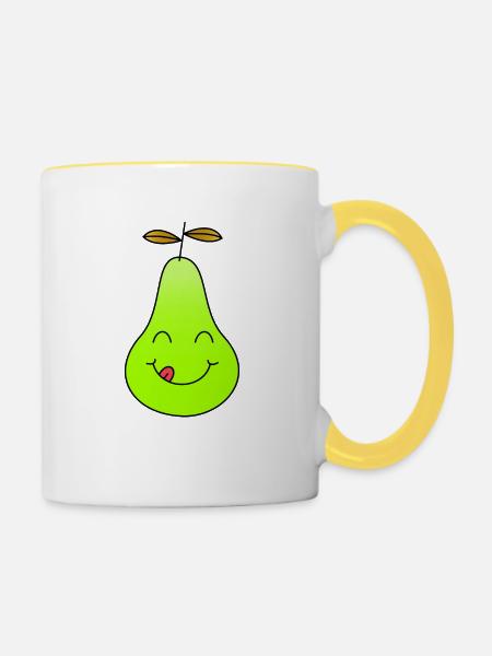 Birne - Tasse zweifarbig - Weiß/Gelb