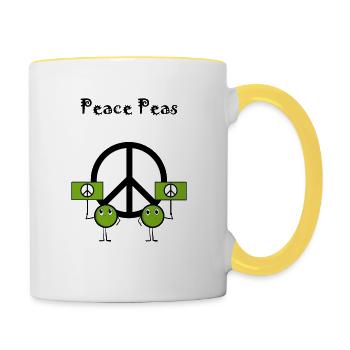 Peace peas - Contrasting Mug - white/yellow - Right