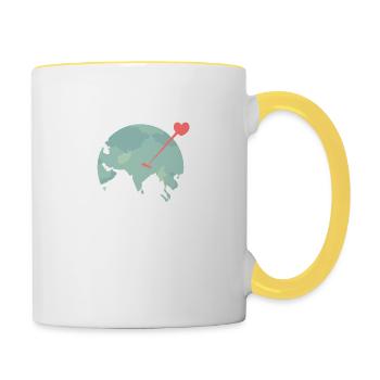 Nepal ist großartig - Tasse zweifarbig - Weiß/Gelb - Rechts