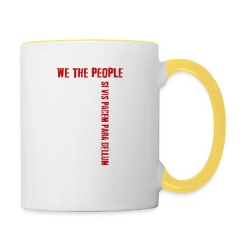We The People Si Vis Pacem Para Bellum T-shirt - Tasse zweifarbig - Weiß/Gelb - Rechts