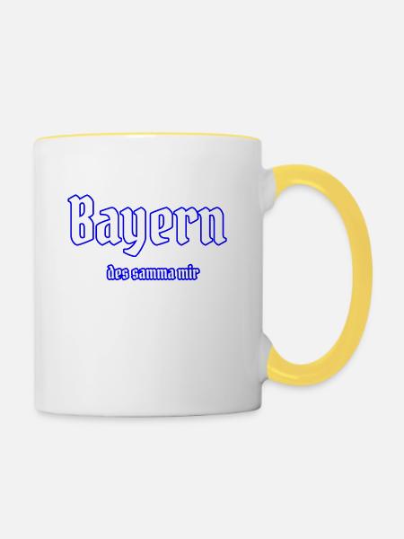 Bayern - des samma mir - Tasse zweifarbig - Weiß/Gelb