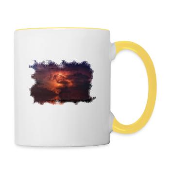 Scratched 'Thunder' - Contrasting Mug - white/yellow - Right