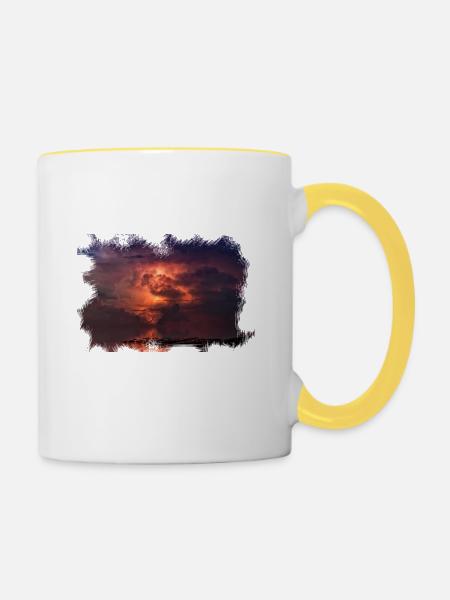 Scratched 'Thunder' - Tasse zweifarbig - Weiß/Gelb