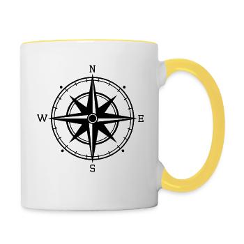Outdoor Bushcraft Survival Compass - Contrasting Mug - white/yellow - Right