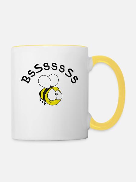 Biene - Tasse zweifarbig - Weiß/Gelb